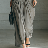 Zahara - Pleated long dress with a belt
