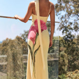 LILAH - YELLOW MESH MAXI DRESS