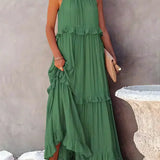Ilona - Halterneck Dress With Ruffles and Maxi Pockets