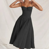Nina - Sleeveless Corset Midi Dress