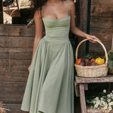 Nina - Sleeveless Corset Midi Dress