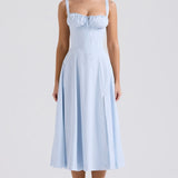 AURORA - LACE-UP CORSET MIDI DRESS