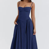 Nina - Sleeveless Corset Midi Dress