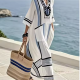 Ariella | Plus Size Striped Patchwork Maxi Dress
