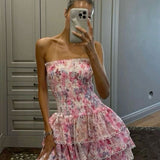 Cecilia | Strapless Floral Dress