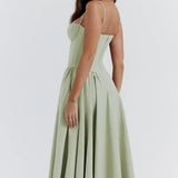 Nina - Sleeveless Corset Midi Dress