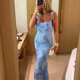 LILY - Floral Maxi Dress With Adjustable Straps