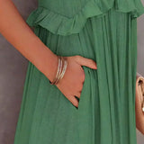 Ilona - Halterneck Dress With Ruffles and Maxi Pockets