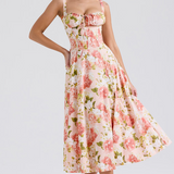 AURORA - LACE-UP CORSET MIDI DRESS