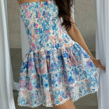 Kaylee | Strapless Floral Dress