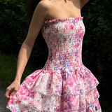 Cecilia | Strapless Floral Dress