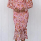 Miley - Flower Print Midi Dress