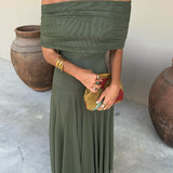 Callie - One Shoulder Mesh Maxi Dress