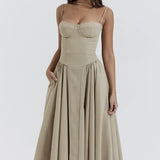 Nina - Sleeveless Corset Midi Dress