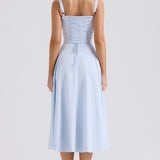 AURORA - LACE-UP CORSET MIDI DRESS