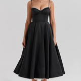 Luce - Satin Tulle Midi Dress