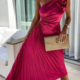Lizbeth - Flower Shoulder Maxi Dress