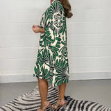 Fenella - Printed V Neck Midi Dress