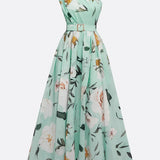 Sella - Ruched One Shoulder A-Line Maxi Chiffon Dress