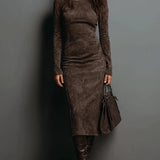 Ava | Suede Midi Dress