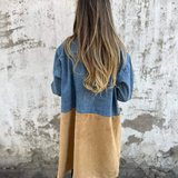 Marites - Denim and camel coat