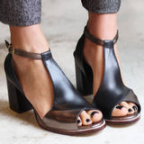 Dagny™ - Patchwork heels with block heel