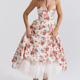 Luce - Satin Tulle Midi Dress