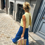 Amy | Cardigan Knitted Backless Top