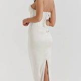 Zahra - Stunning Satin Midi Dress
