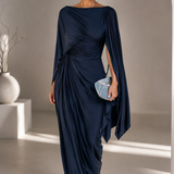 Lyssa – Pleated Drape Maxi Dress