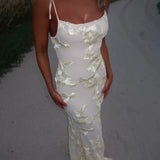 LILY - Floral Maxi Dress With Adjustable Straps