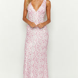 Farida - Pink Lace Maxi Dress