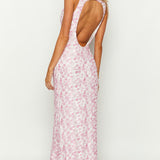 Farida - Pink Lace Maxi Dress
