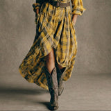 Abril - Plaid shirt dress with belt