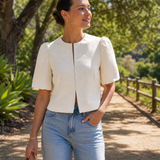 Women's Puff Sleeve Blouse – Chic Structured Design for Effortless Elegance