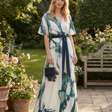 Bohemian Floral Maxi Dress – Elegant Deep V Neck for Summer Parties