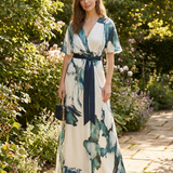 Bohemian Floral Maxi Dress – Elegant Deep V Neck for Summer Parties