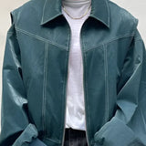 Casual Oversized Leather Jacket