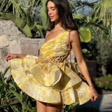 Daphne | Floral One Shoulder Mini Dress