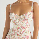 AURORA - LACE-UP CORSET MIDI DRESS