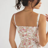 AURORA - LACE-UP CORSET MIDI DRESS
