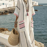 Ariella | Plus Size Striped Patchwork Maxi Dress