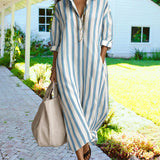 Aira | Casual Striped Loose Fit Maxi Shirt Dress