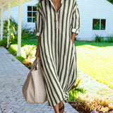 Aira | Casual Striped Loose Fit Maxi Shirt Dress