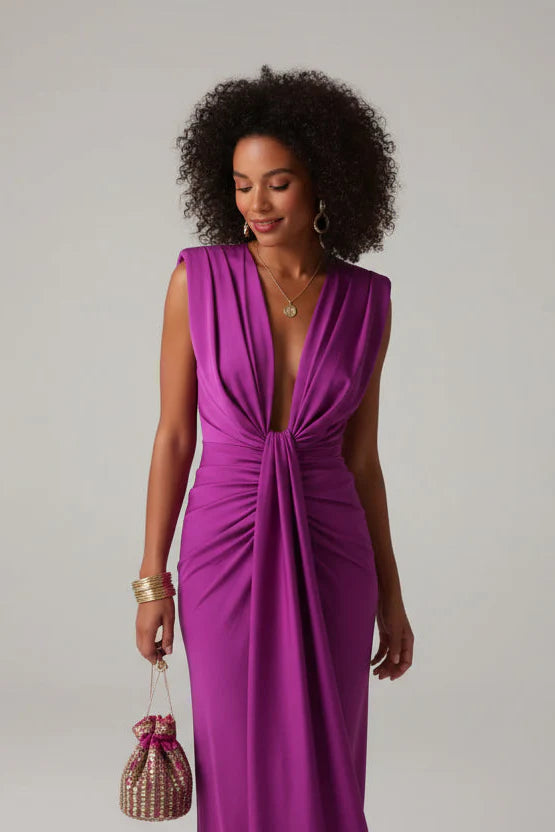 Moriah - Elegant Pleated Maxi Dress