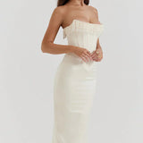 Zahra - Stunning Satin Midi Dress