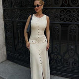 Fiona | Knit Sleeveless Maxi Dress
