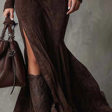 Jess | Belted Suede Zip Dress