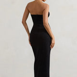 Cancun™ | Ecru strapless maxi dress with cutouts and twist