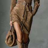 Mila | Suede Shirt Dress